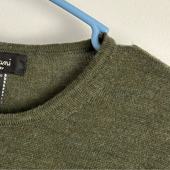 Gio Villani Women's Small Olive Crewneck 100% Merino Wool Sweater - Picture 5 of 6